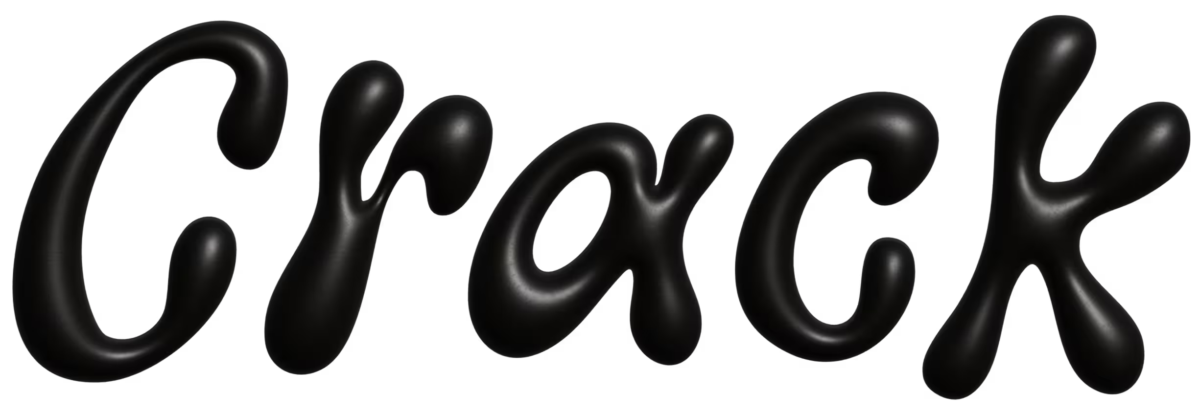 Black 'Crack' text on a white background